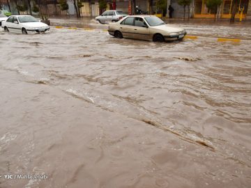 بارندگی شدید در مناطق مختلف داراب