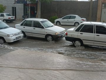 بارندگی ۲۰تیرماه در نقاط مختلف شهر داراب