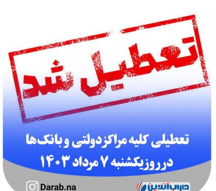 تعطیلی کلیه مراکز دولتی و بانکها در روز یکشنبه ۷ مرداد ۱۴۰۳