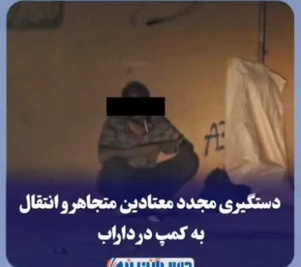 دستگیری مجدد معتادین متجاهر و انتقال به کمپ در داراب