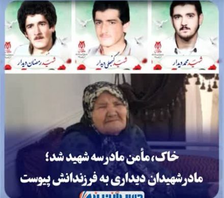 خاک، مأمن مادر سه شهیـــد شد؛ مادر شهیــدان دیداری به فرزندانش پیوست